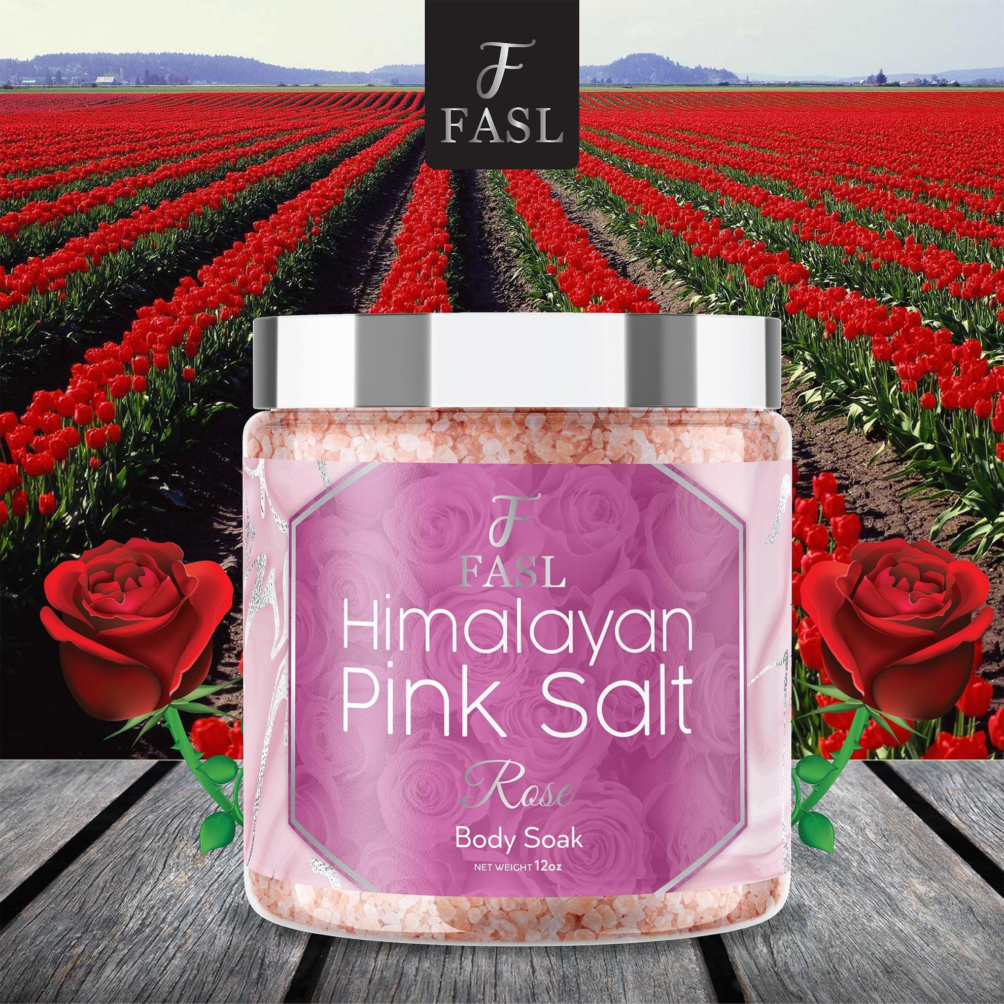 Shop Himalayan Pink Salt Body Soak With Rose Essential Oils 12 Oz — Fasl 0773